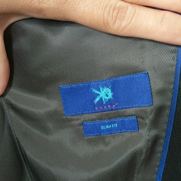 Egara Slim Fit Suit Jacket Dark Grey 46 Long - Picture 4 of 8